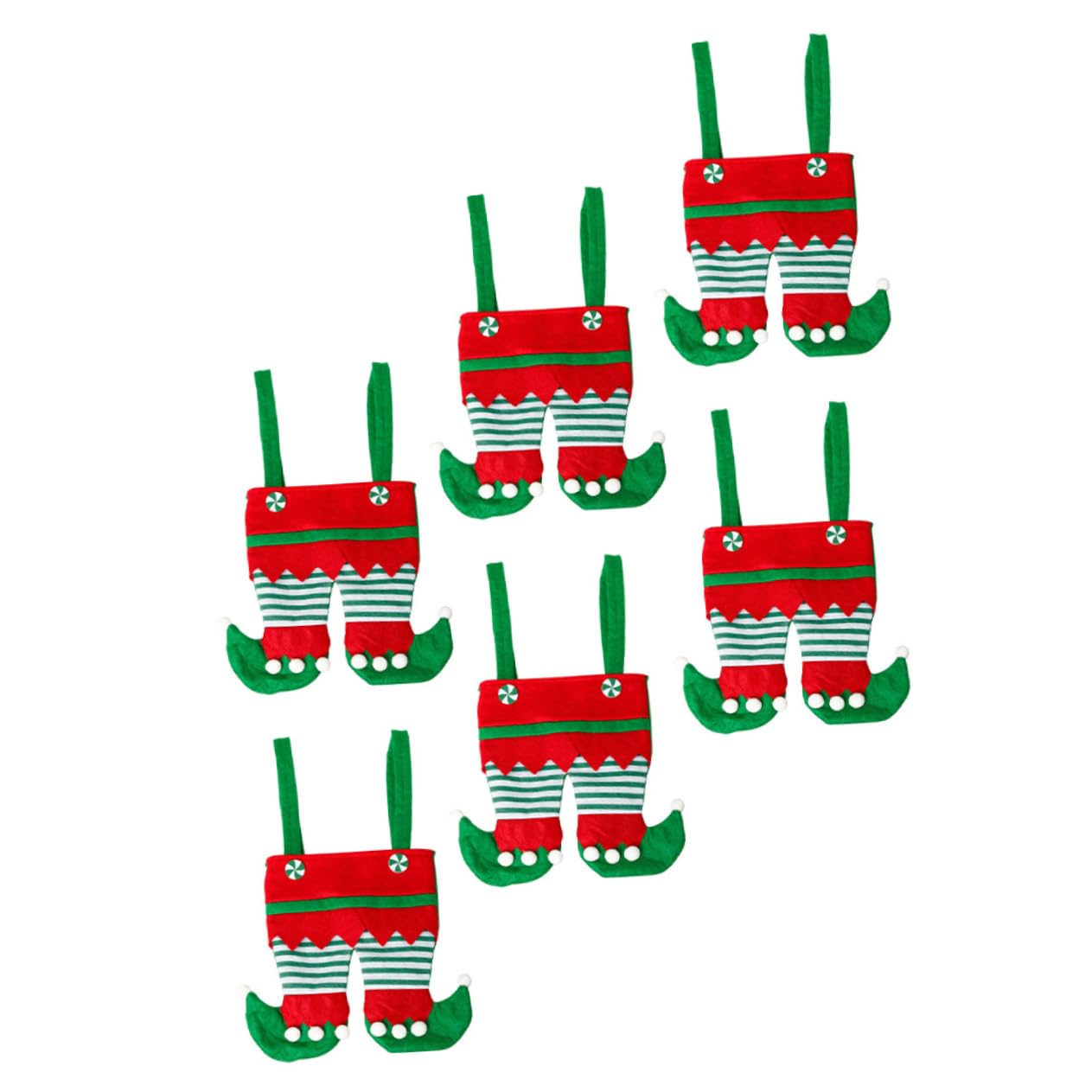 Cabilock 2 Set Sacchetto di Caramelle Natalizie Sacchetti di Cellophane Natalizi Borse della Spesa Caramella Borsa con Coulisse Natalizia Borsa Morbida Rosso Tessuto Non Tessuto 6 Pezzi * 2