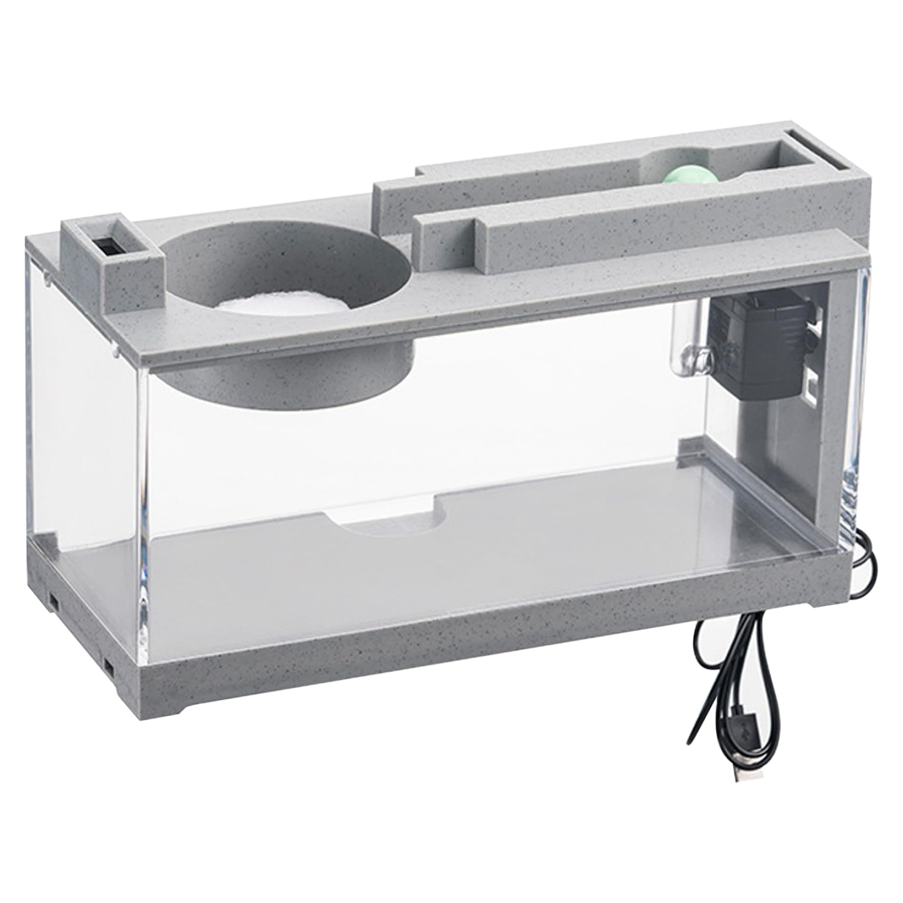 Pequeño Acuario de Peces, Tanque de Pescado Betta, Tanque de Escritorio, Ciclo de Agua 3 en 1 Tanque de Acuario con Filtro/luz/Agua/Bomba, Acuario de Peces para la Oficina y decoración del hogar tran