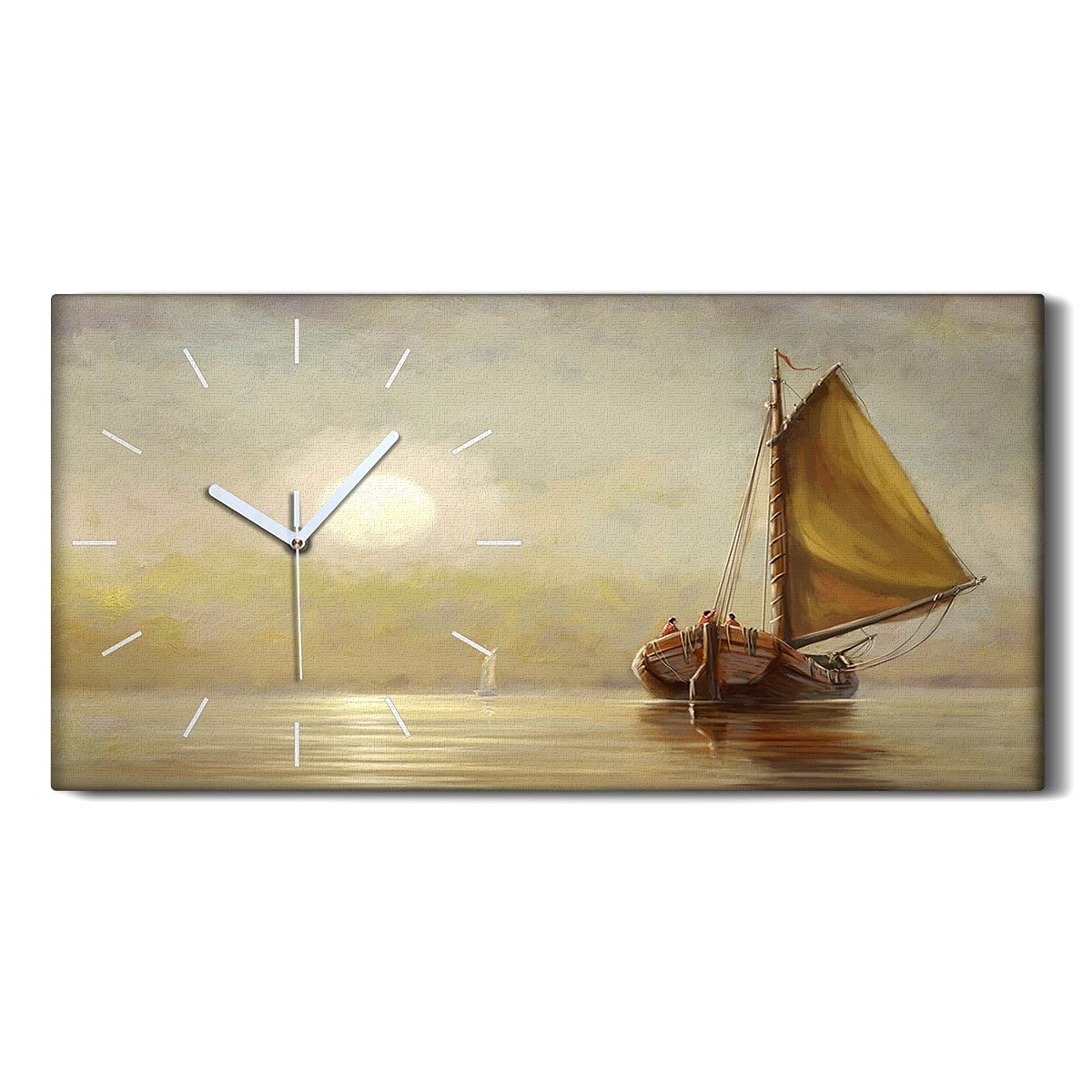 Horloge sur Toile Salon et Chambre - Décoration Murale Vue Mer Moderne 60x30