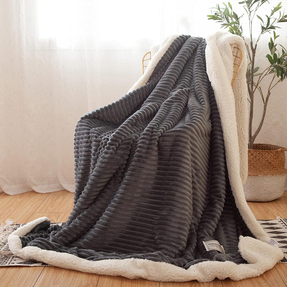 VHKJewE Blanket Throw for Bed Mint Throws for Sofas Large Fall and Winter Fleece Soft and Cosy Heavy(Grey,150x200cm)