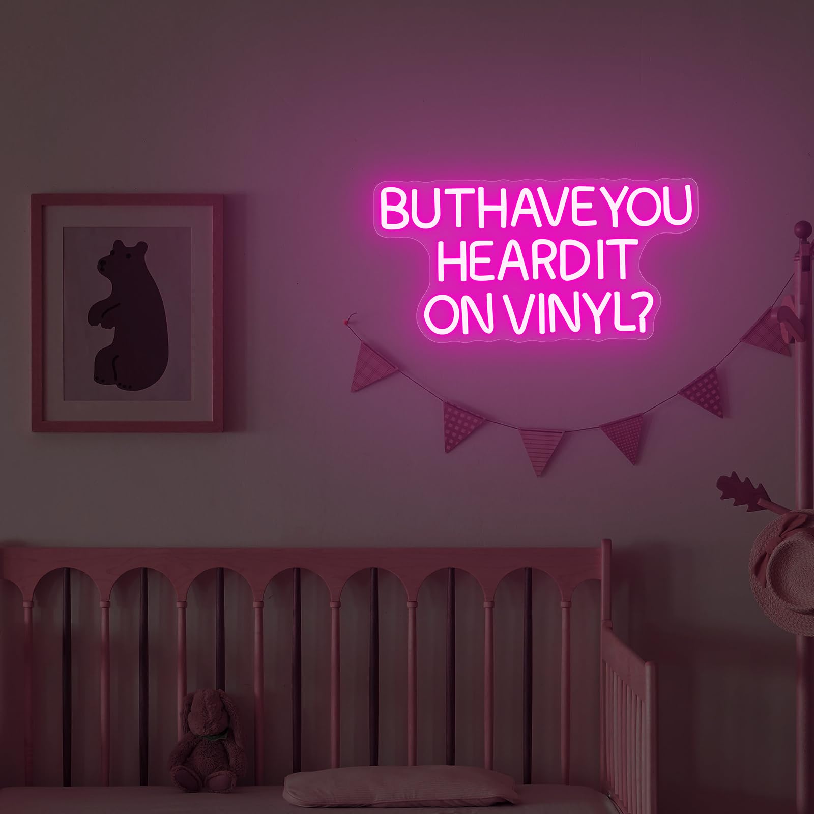 Insegna al neon in vinile con scritta "But Have You Heard It On", cartelli al neon musicali per decorazione da parete, musica classica, luci a LED per camera da letto, bar, musica, live room,