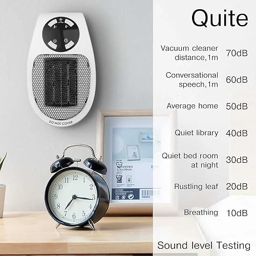 Miniatura 5 de Mini calentador de espacio de 450 W con detección de temperatura, toma de pared remota, calentador de espacio eléctrico como se ve en la televisión