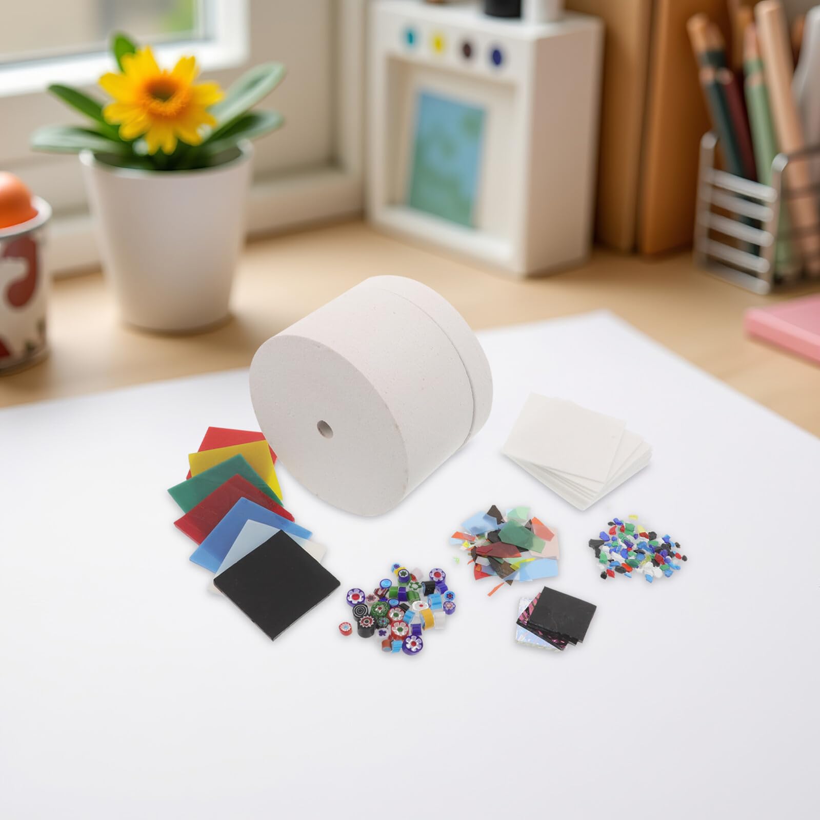 Tofficu Kit Horno de Microondas para Fusión de Vidrio 6 Piezas, Mini Horno para Cerámica, Resistente y Seguro, Accesorios para Manualidades y Creación de Joyas en Casa