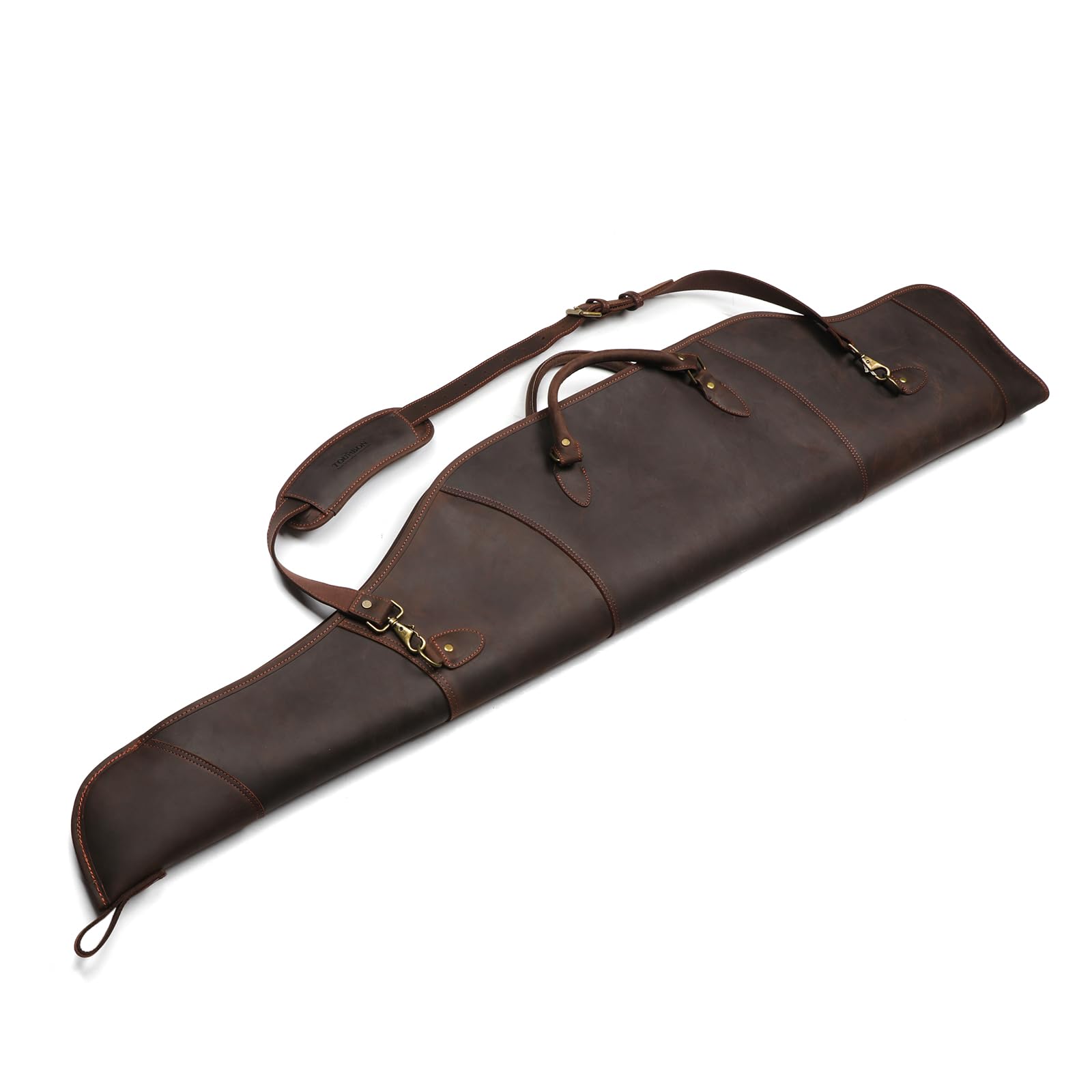 TOURBON Custodia per fucile in vera pelle da 52" Borsa morbida imbottita per fucile con tasca con cerniera e tracolla