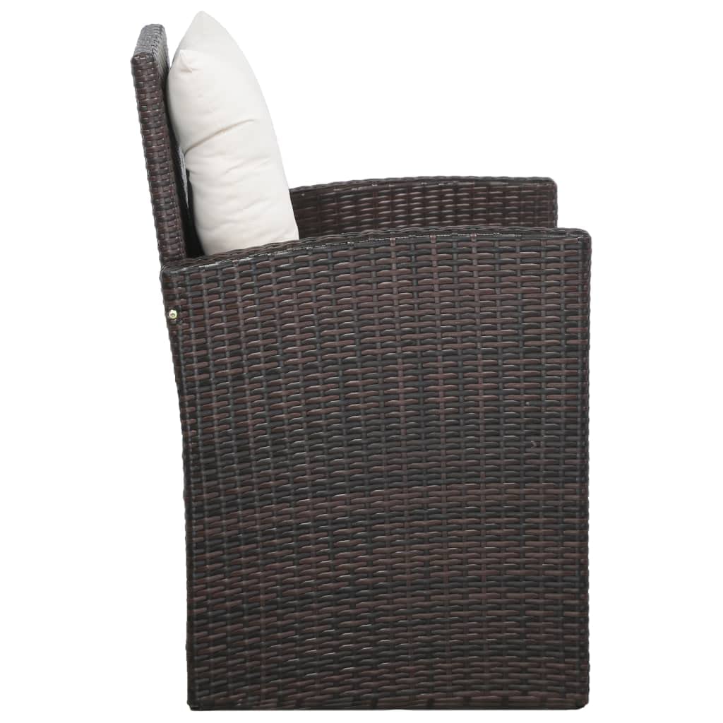 Sofa Terraza Exterior, Conjunto Jardín de Ratán, Sofas Exteriores de Jardin, Sofa de Jardin, Set sofás de jardín 5 Piezas y Cojines ratán sintético marrón