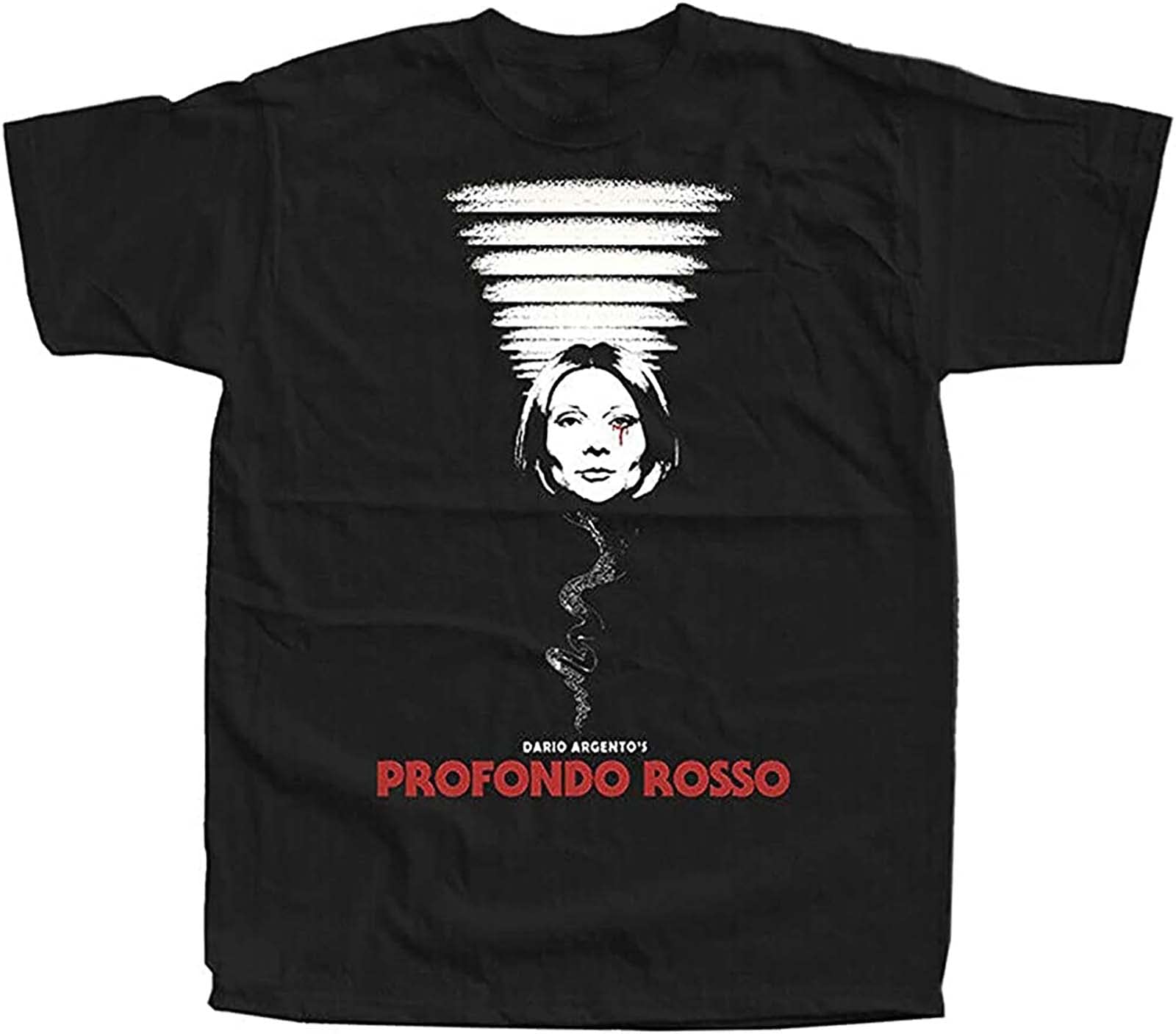 Nevr Men's Black Profondo Rosso V1 Dario Argento Horror Movie Poster 1975 Tshirt L