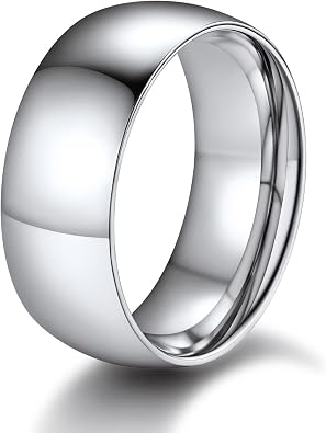 ChainsProMax Men/Women Classic Plain Ring, 2/4/6/8 mm Wedding Band, Gold Plated/Stainless Steel/Black, Send Gift Box