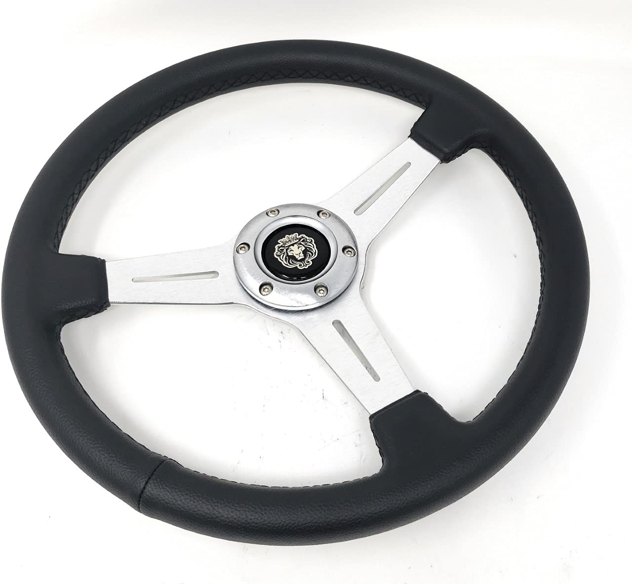 New World Motoring Yamaha Golf CART & Polaris Rhino Silver Steering Wheel W/Billet Adapter 3 Spoke