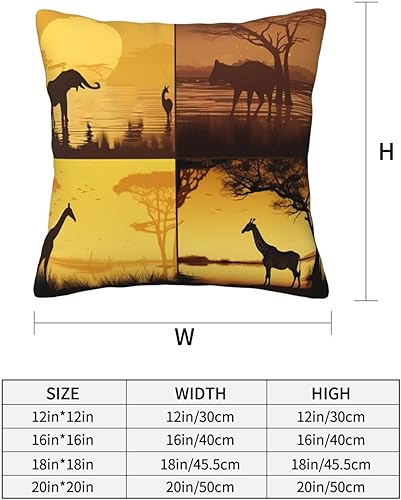 Miniatura 2 de Fundas de almohada decorativas de 16 x 16 pulgadas, fundas de almohada para sofá, animales de pastizales africanos, fundas de almohada cuadradas
