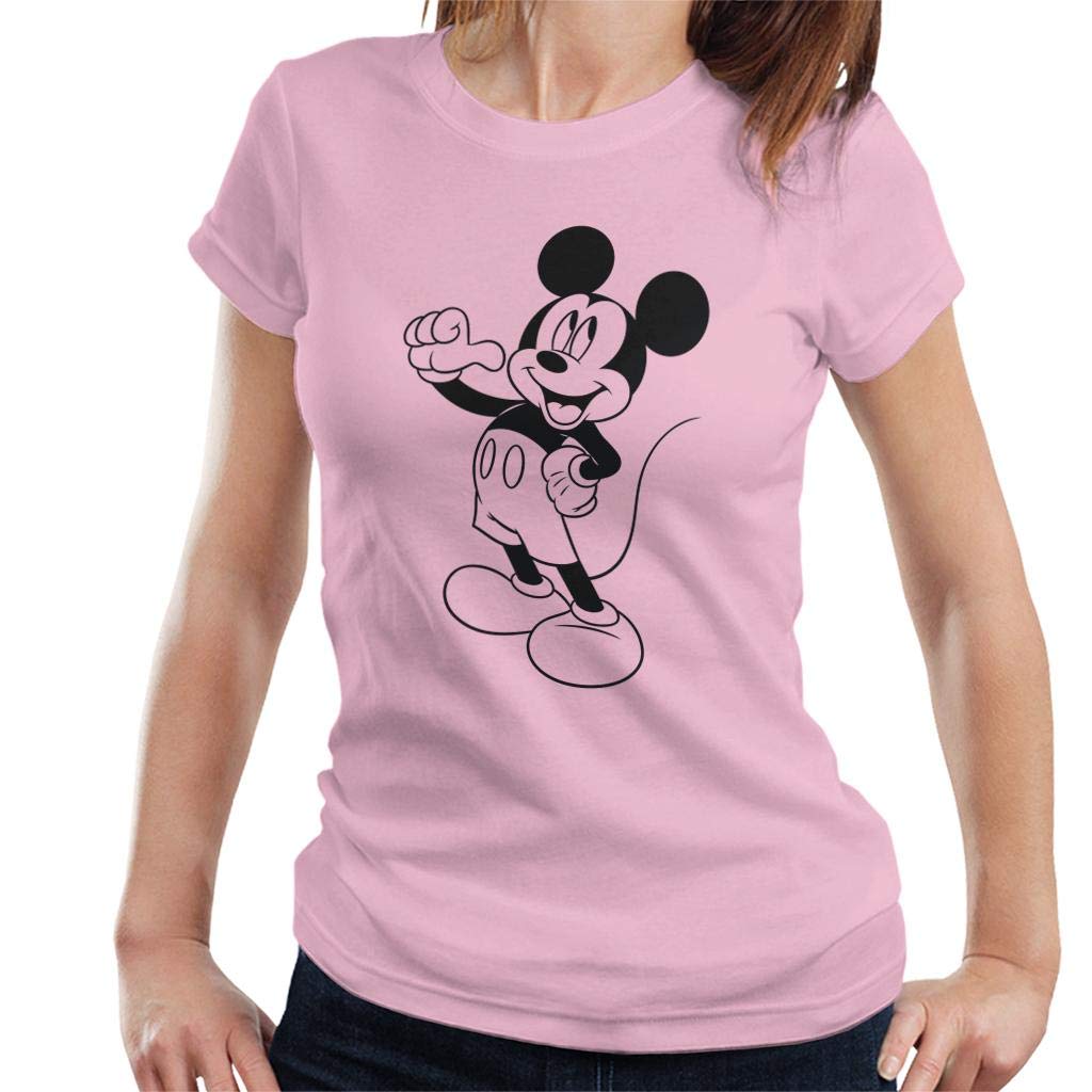 Disney Mickey Mouse Classic Black Sketch Women's T-Shirt