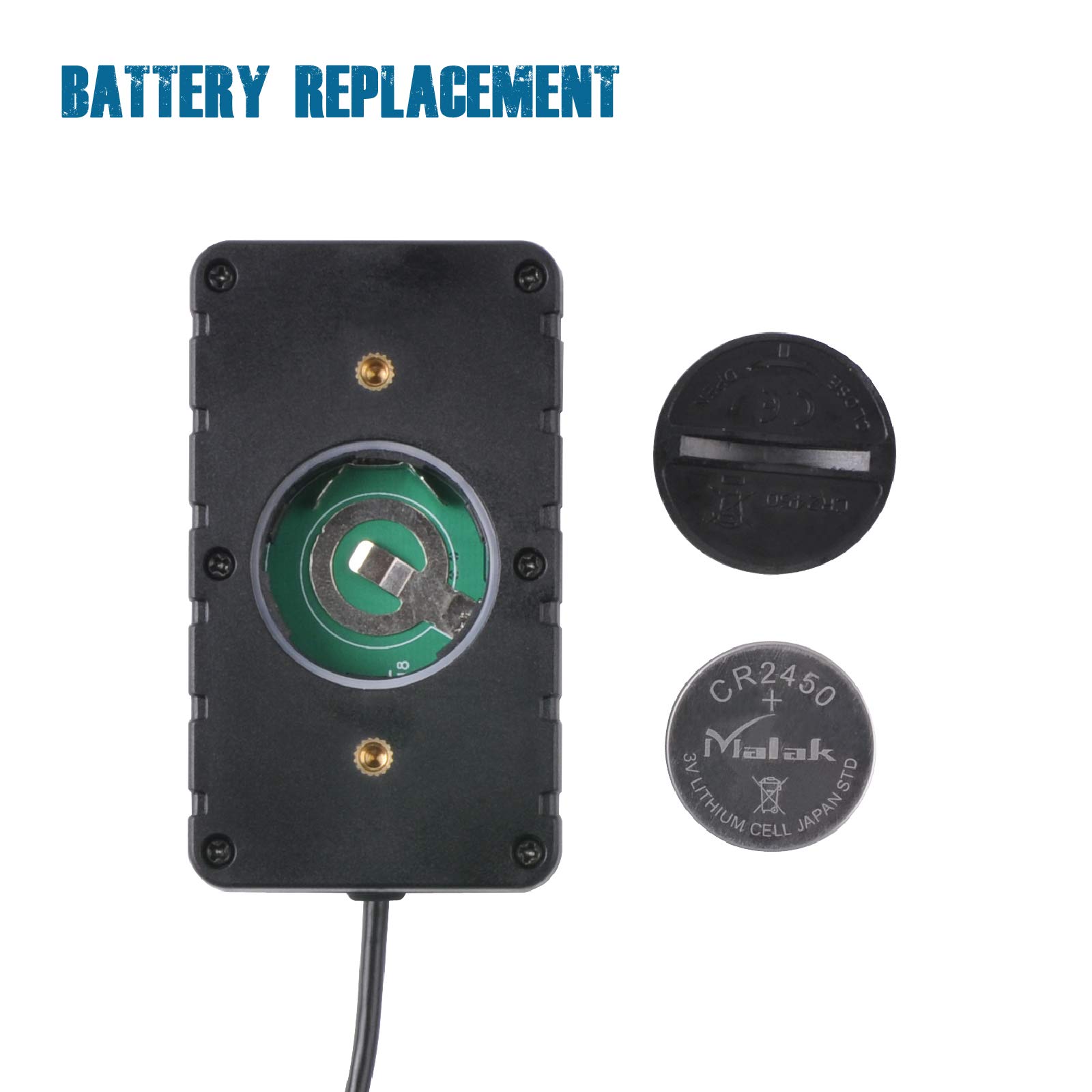 Runleader Horas de mantenimiento digital Tacómetro, reloj y pantalla de retroiluminación, batería reemplazable para tractor de jardín, compresor, soplador de hojas, jetski, ATV, motor(058B, RD)