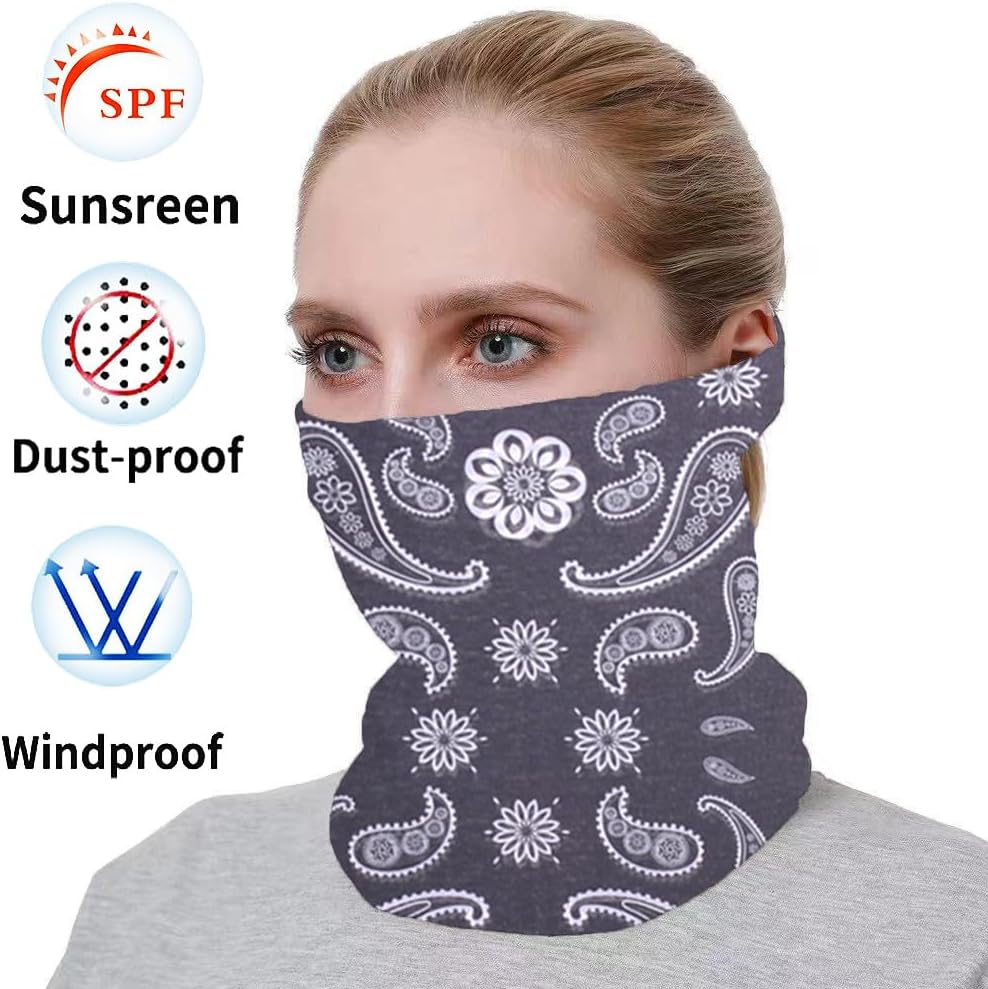 Neck Gaiter Mask Face Scarf Bandana Tube Cover Headwear Balaclava Headband Headwrap for Men and Women - Image 3