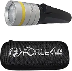Lanterna de Mergulho LUX 2000 Lumens, Resistente à Água IPX-8 100m, LED de Alta Potência, 4 Modos de Iluminação, Bateria Recarregável, para Mergulho e Atividades ao Ar Livre (Preto)