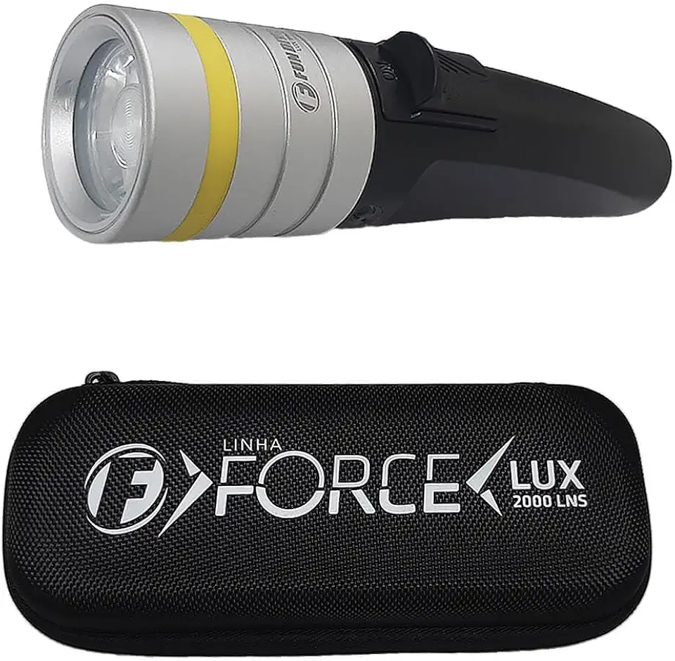 Lanterna de Mergulho LUX 2000 Lumens, Resistente à Água IPX-8 100m, LED de Alta Potência, 4 Modos de Iluminação, Bateria Recarregável, para Mergulho e Atividades ao Ar Livre (Preto)