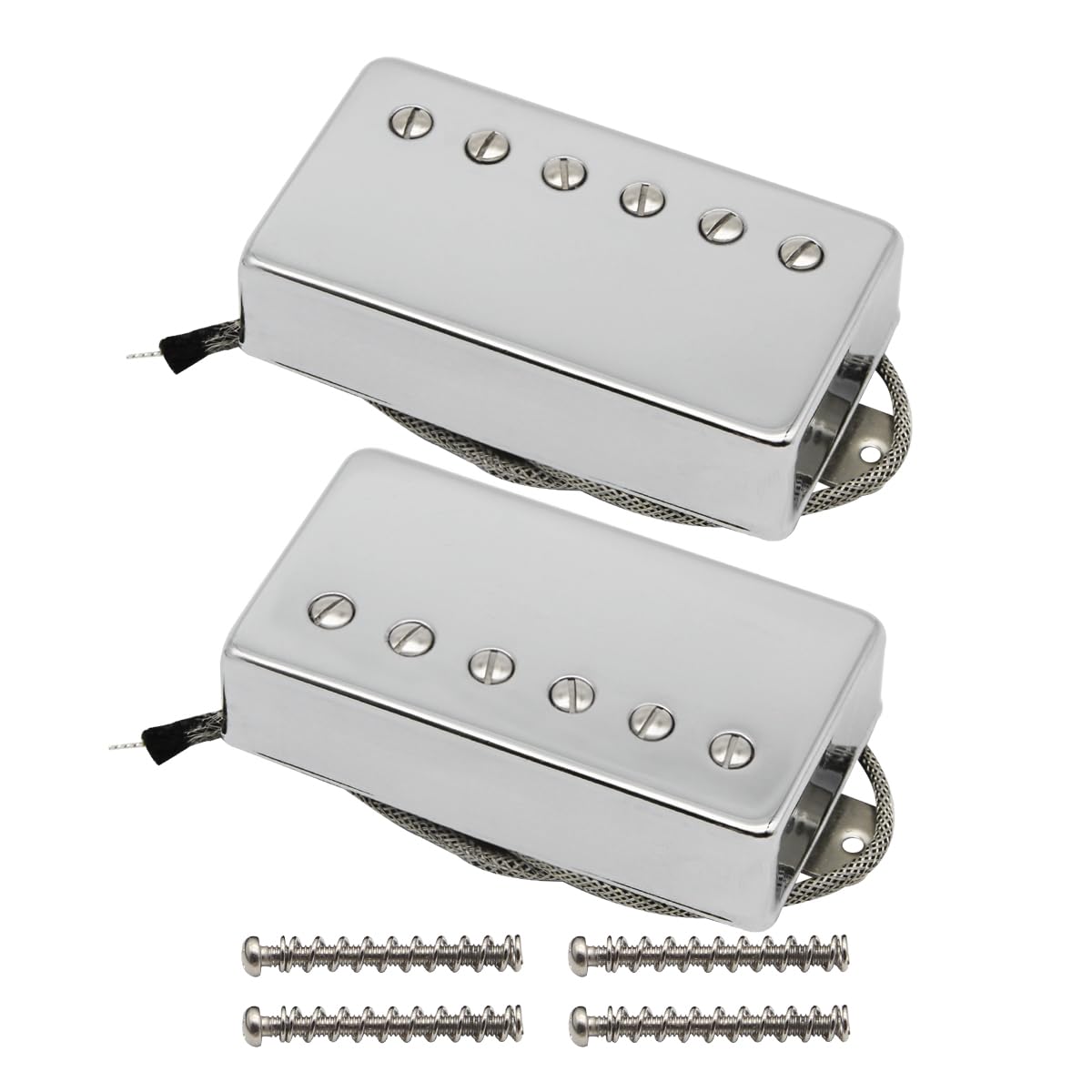 FLEOR Ensemble de micros Humbucker pour guitare Alnico5 Micros chevalet et manche chromés compatibles avec les parties de guitare de style LP