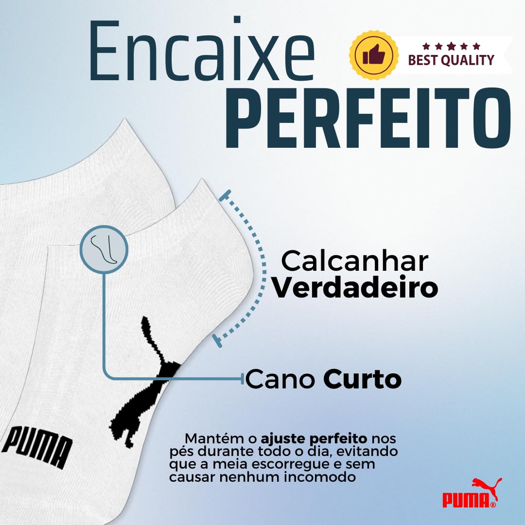 Kit 06 Pares Meia Puma Sapatilha Invisível Masculino Adulto em promoção! Veja a oferta e mais achadinhos de Moda íntima 6 Hoje é o melhor dia para comprar Kit 06 Pares Meia Puma Sapatilha Invisível Masculino Adulto com aquele preço maroto! Promoção! Aproveite a oferta! 6