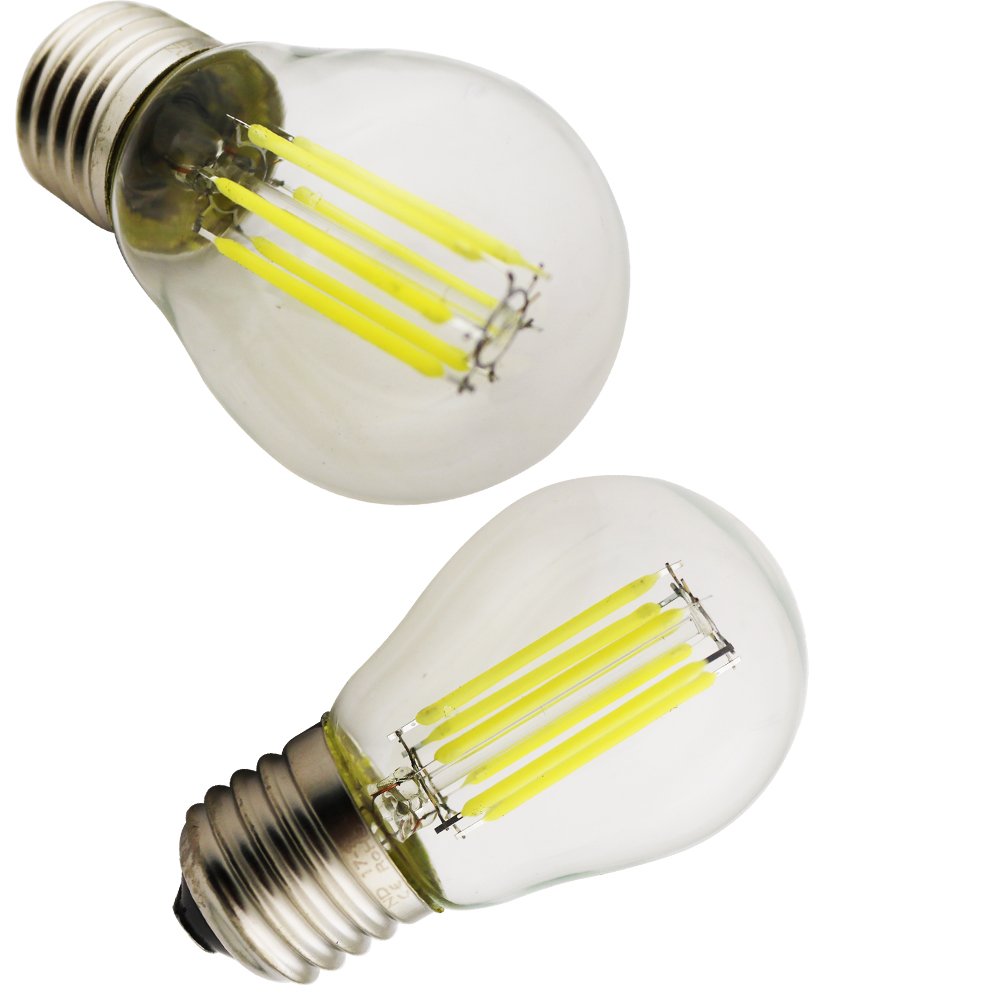 G45, żarówki LED, E27, 6 W, porównywalne z żarówką 50 W, 450 lumenów, AC 220 V, ciepła biel G45, żarówka przezroczysta szkło, 12 sztuk