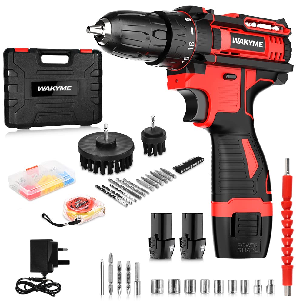 Buy WAKYME 12.6V Cordless Drill Driver Kit, Power Drill with 2 ...