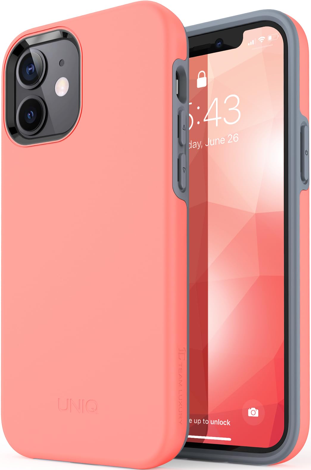 TEAM LUXURYfor iPhone 12 Case, [Slim Armor] Shockproof Rugged [Hybrid] Protective Phone Case for iPhone 12/12 Pro 6.1” [Updated Gen-II] - (Coral)