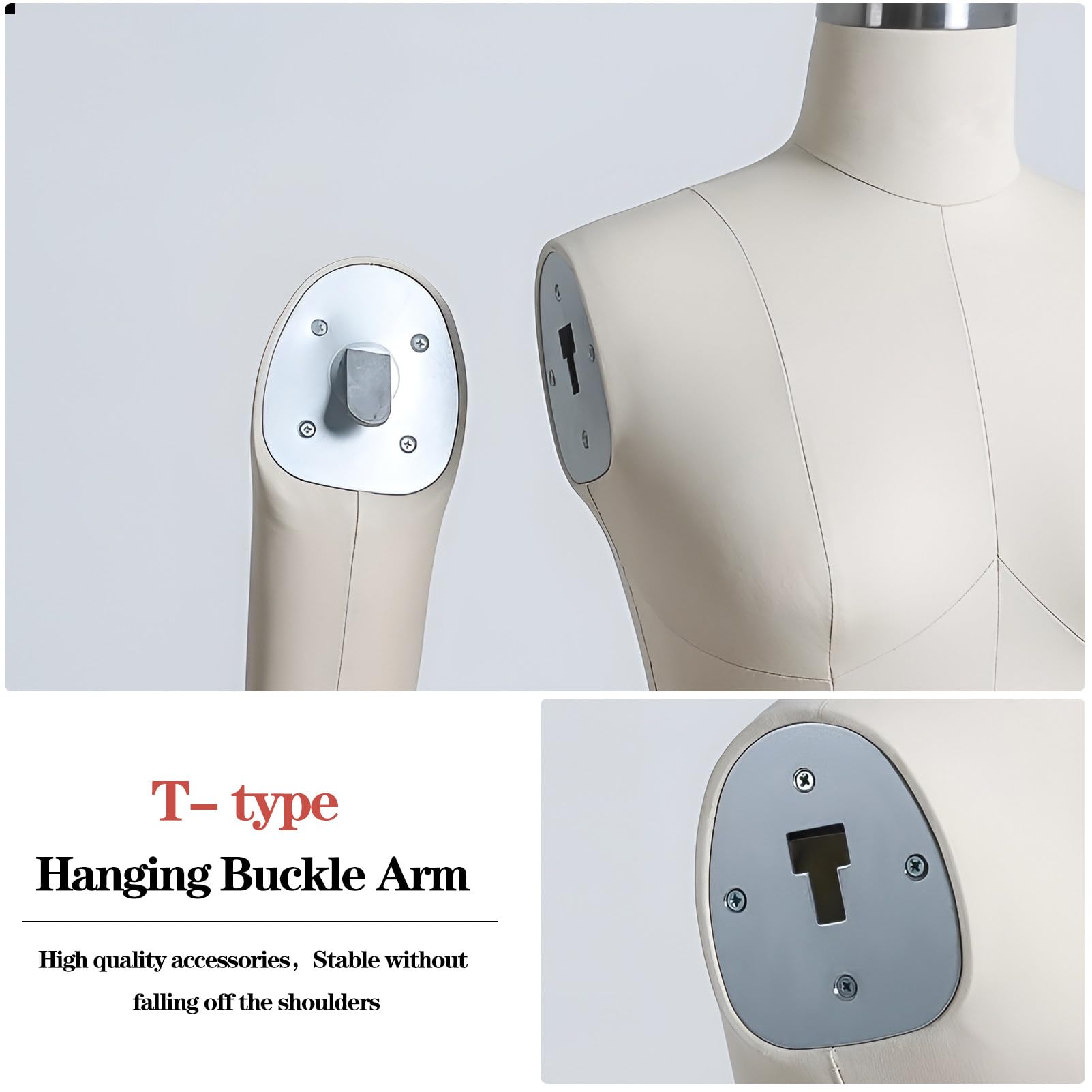 Maniquí de Medio Cuerpo para Mujer con Brazos - Talla M - Maniquí para sastrería, diseño de Moda, proyectos de Costura y arreglos - Ideal para ajustes y Manualidades