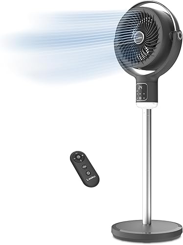 Lasko Whirlwind - Ventilador de pedestal de movimiento orbital con tecnología WhisperForce DC, flujo de aire de 25 piess, 25 dBA, luz nocturna, disponible en Yaxa Colombia