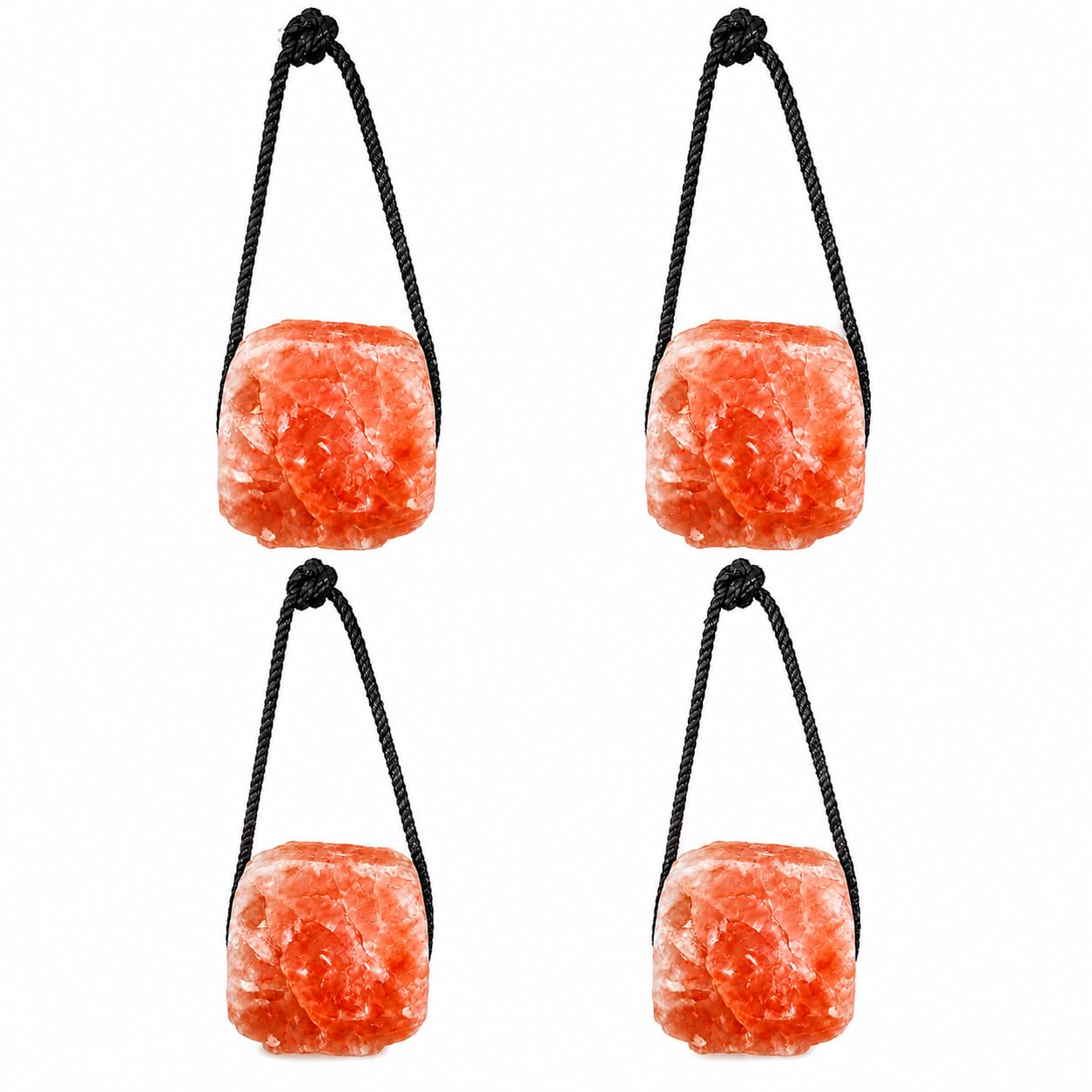 POHS Himalaya-Salz-Leck am Seil je 1,4 kg (4 Stück) für Pferde & Nutztiere - Natürlicher rosa Mineralsalzblock - Salzleck für Ziegen, Hirsche, Rinder & Nutztiere - Langlebiger Himalaya-Salzblock