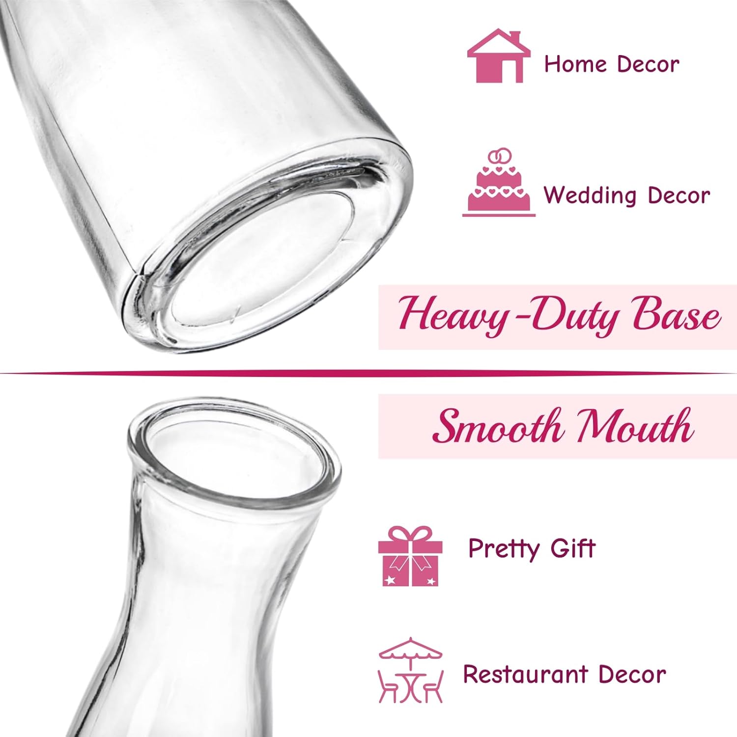 Set of 12 Glass Bud Vases, Clear Small Flower Vases for Centerpieces, 6 Oz Decorative Vase for Wedding, Birthday, Events, Dining Room - Image 4