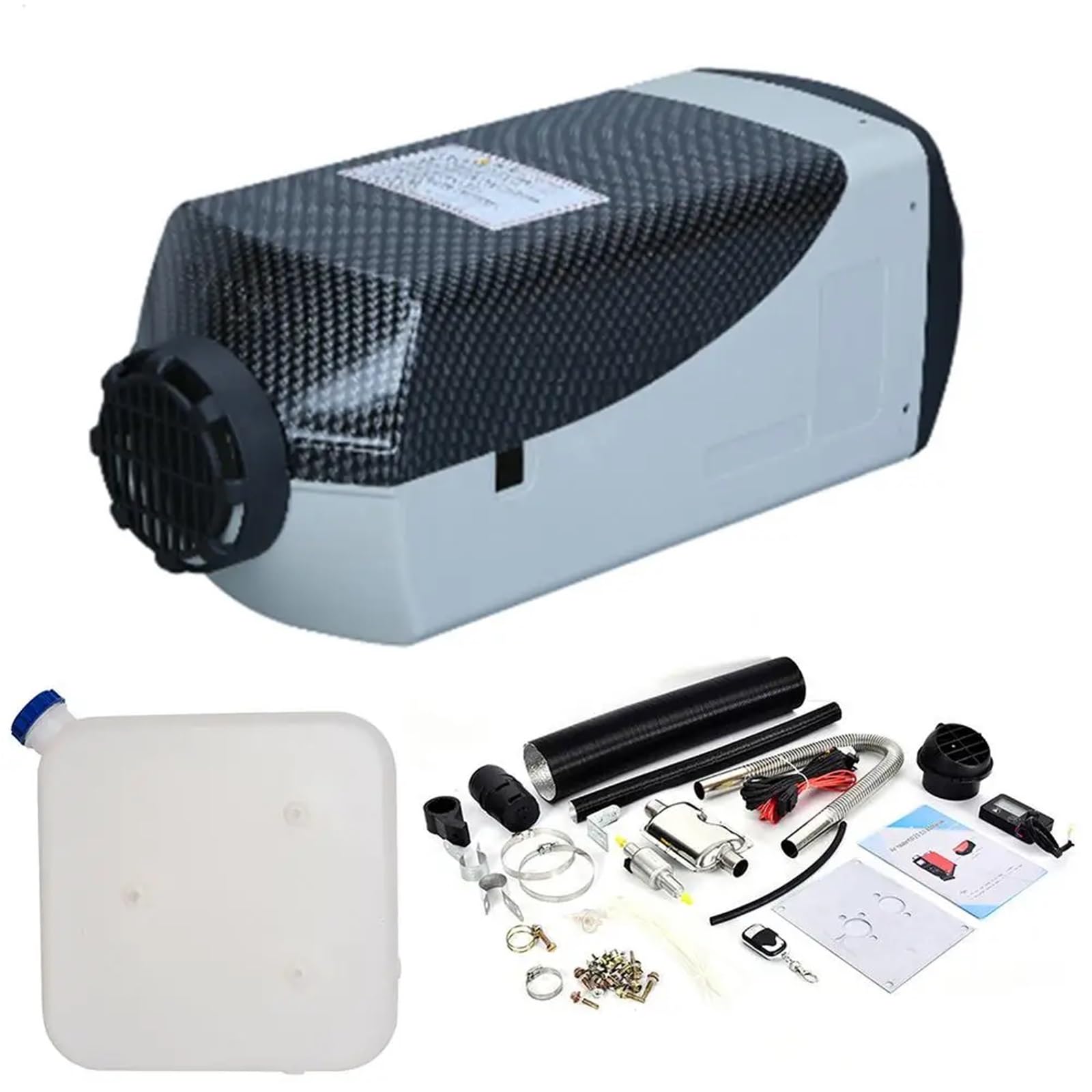 Ogrzewacz postojowy Diesel 8 kW 12 V 24 V z pilotem, monitorem LCD, automatycznym zapłonem, miedzianym grzejnikiem do kamperów, ciężarówek i łodzi(12V Carbon fiber)