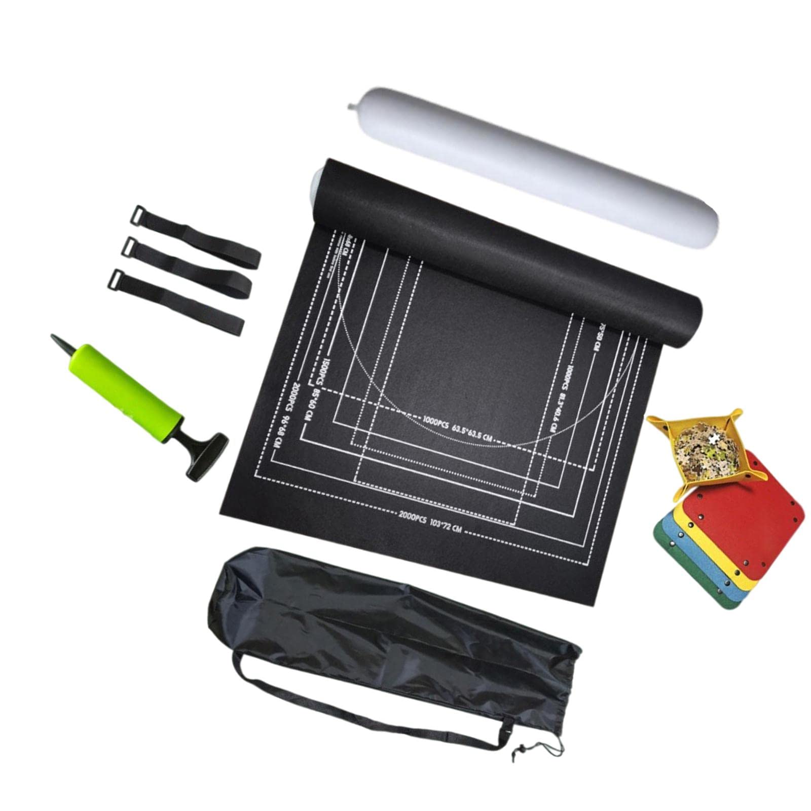 MYADDICTION G52000Pcs Jigsaw Puzzle Roll Up Storage Mat Jumbo Board with Bag Kids Adults Black Crafts | Art Supplies