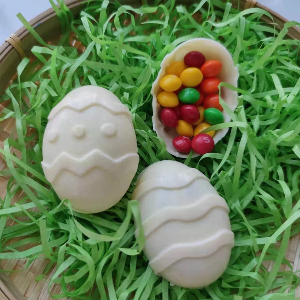 Moule à Pâques Silicone 4 Pcs - Moule Oeuf Dinosaure 6 Cavités 3D, Moules à Gâteaux Chocolat Savon (Rouge Bleu Vert Orange)