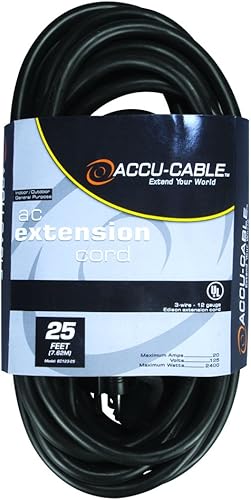 ADJ Productos EC123-25 Cable de alimentación de escenario y estudio