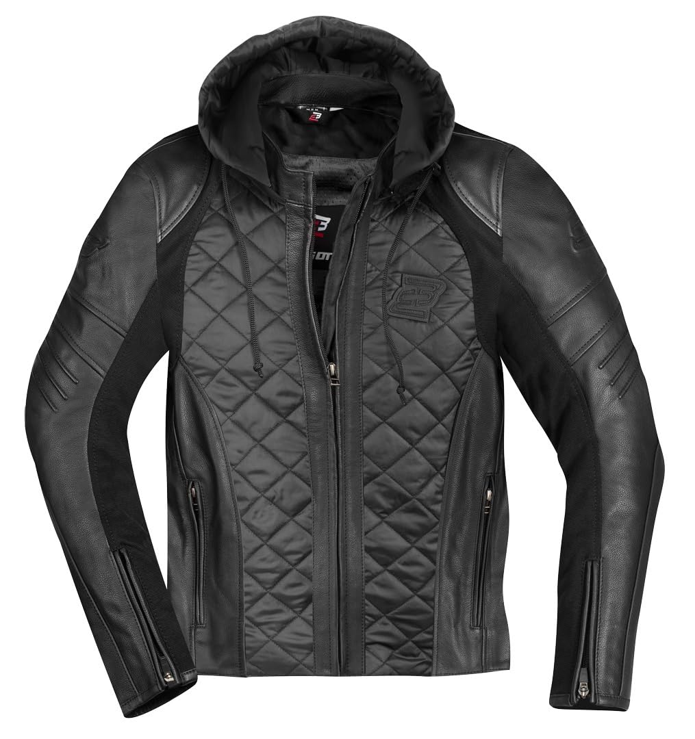Bogotto Radic Motorrad Leder-/Textiljacke, schwarz, S