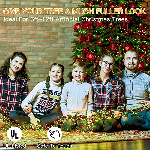 Ollny Christmas Lights Outdoor Decorations - 600Led 30Ft Red And Green Alternate Cluster Lights With 8 Modes,Timer Remote, Ip44 Waterproof Fairy String Christmas Tree Lights For Garland Window Home #TOP3