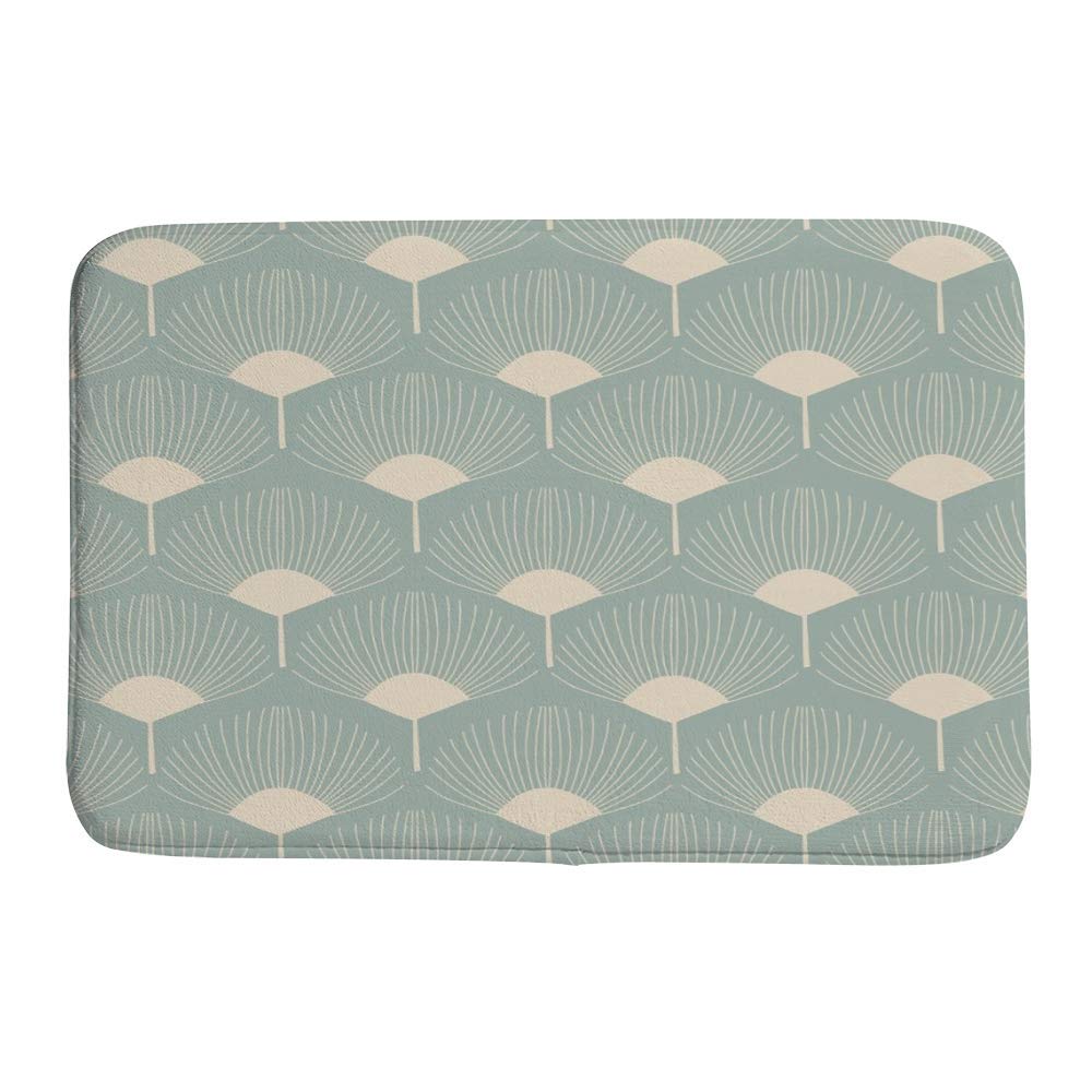 Tapis de salle de bain d'angle en éventail 91x61 cm lavable et antidérapant pour douche