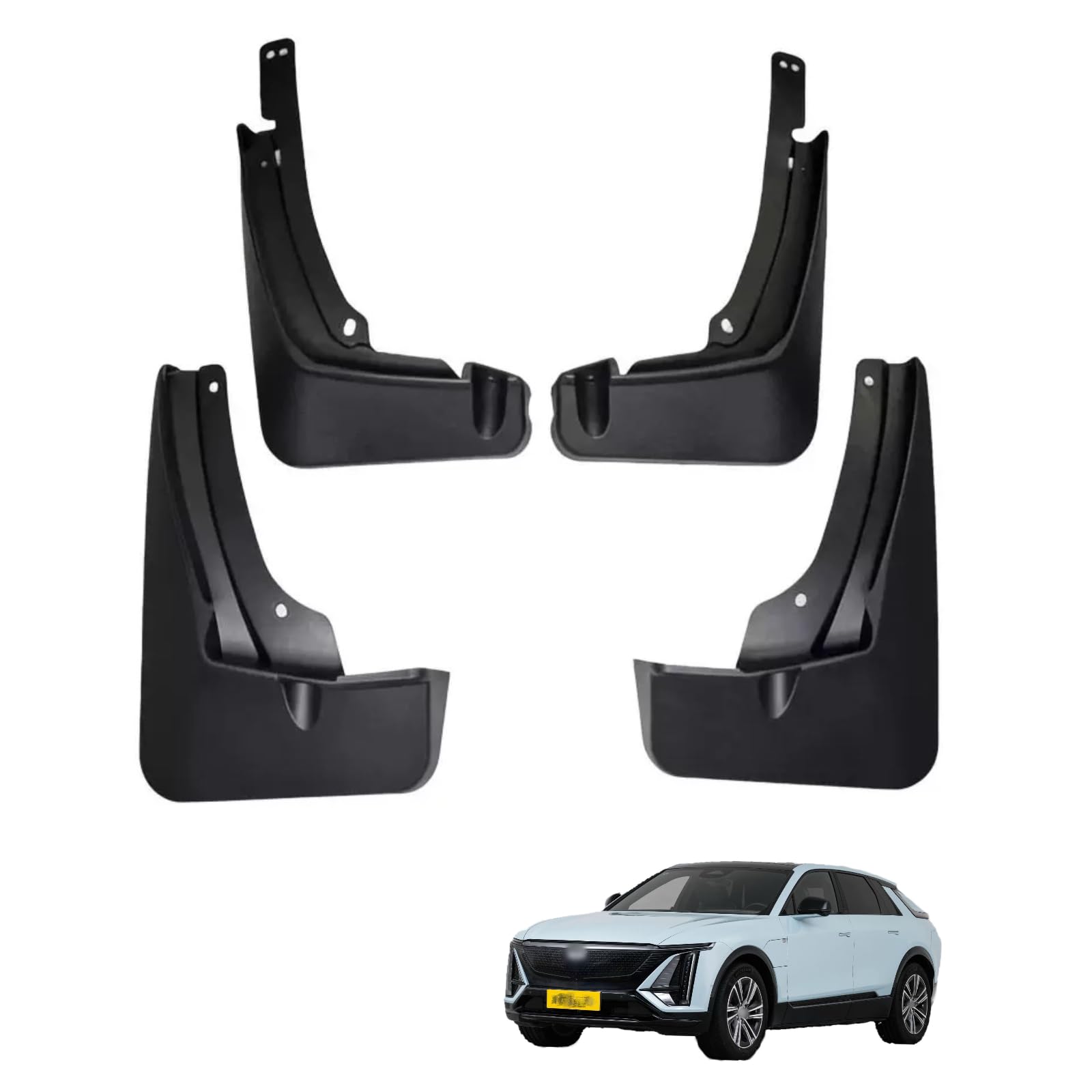 Custom Fit for Mud Flaps 2023-2025 2026 Cadillac Lyriq Mud Splash Guard Front and Rear 4-PC Set