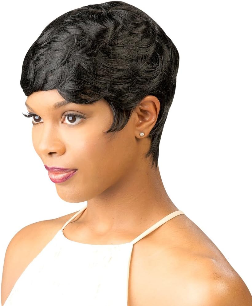 Short Curly Wigs for Black Women Pixie Cut Wig Short Sexy Wigs Curly Synthetic Hair Wigs Full Wig Natural Women'S Fashion Party Wigs Cosplay(Black)