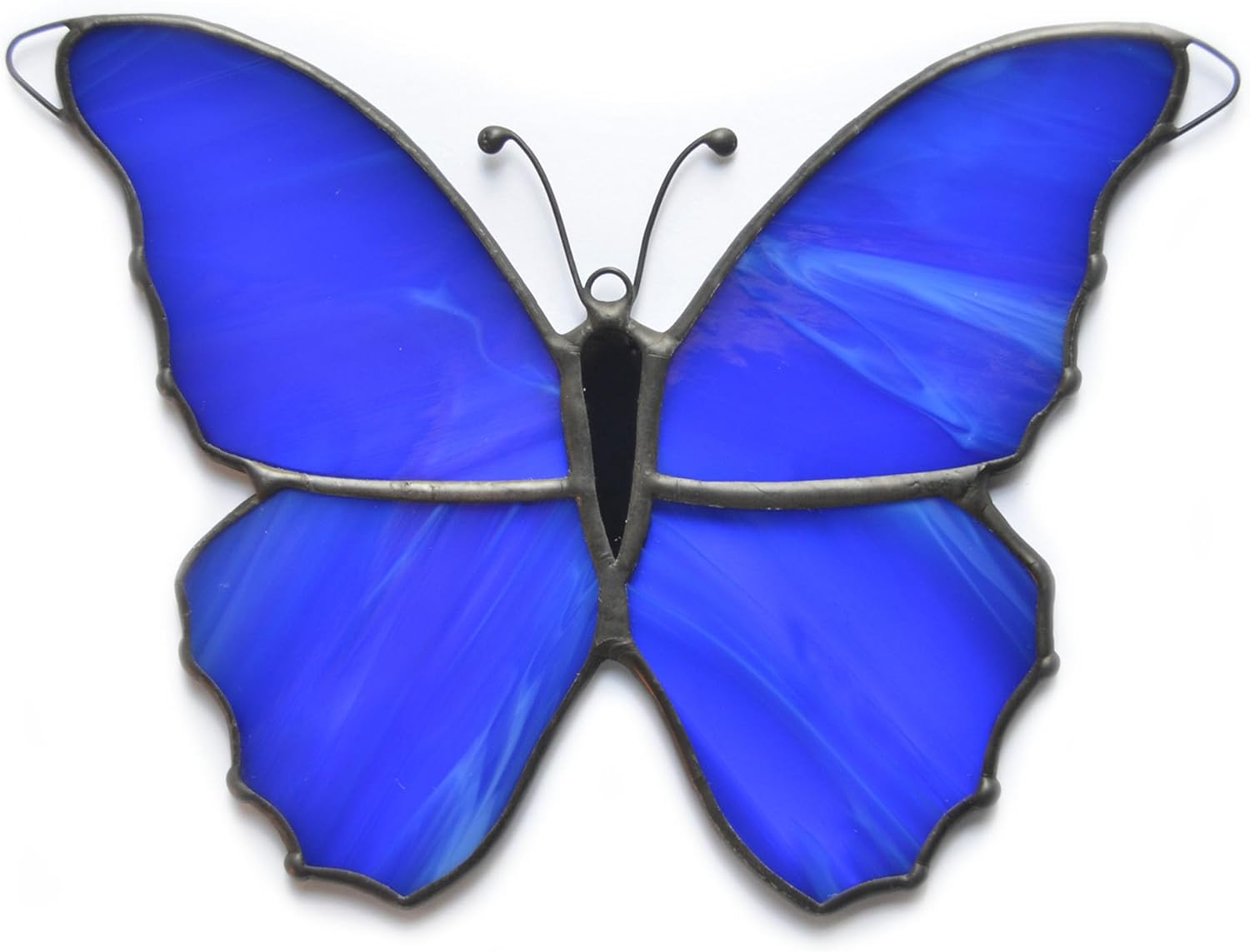 Morpho Butterfly Stained Glass Suncatcher - Anniversary Gift Idea for Him and Her - Lovely Home Decor for Window - Hanging Ornament