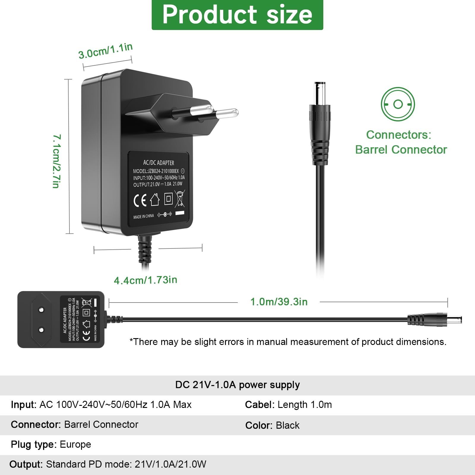 21V 1A Mini-Kettensäge-Akku-Ladegerät für Elektrowerkzeuge | Kompatibel mit Seesi/Aker/Saker/Seyvum/O-Conn/Jujubean/DINSHARE/VTEK 20V/21V Lithium-Batterien, mit LED-Anzeige