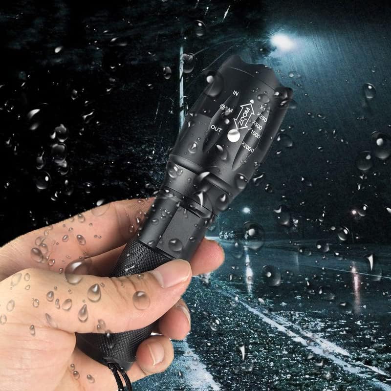 LED Torch Rechargeable Torches Led, Super Bright 2000 Lumen Flashlight Tactical Torch Battery Powered USB, T6 CREE Bulb, Zoomable Handheld Waterproof Torches for Camping Hiking [Energy Class A+++]