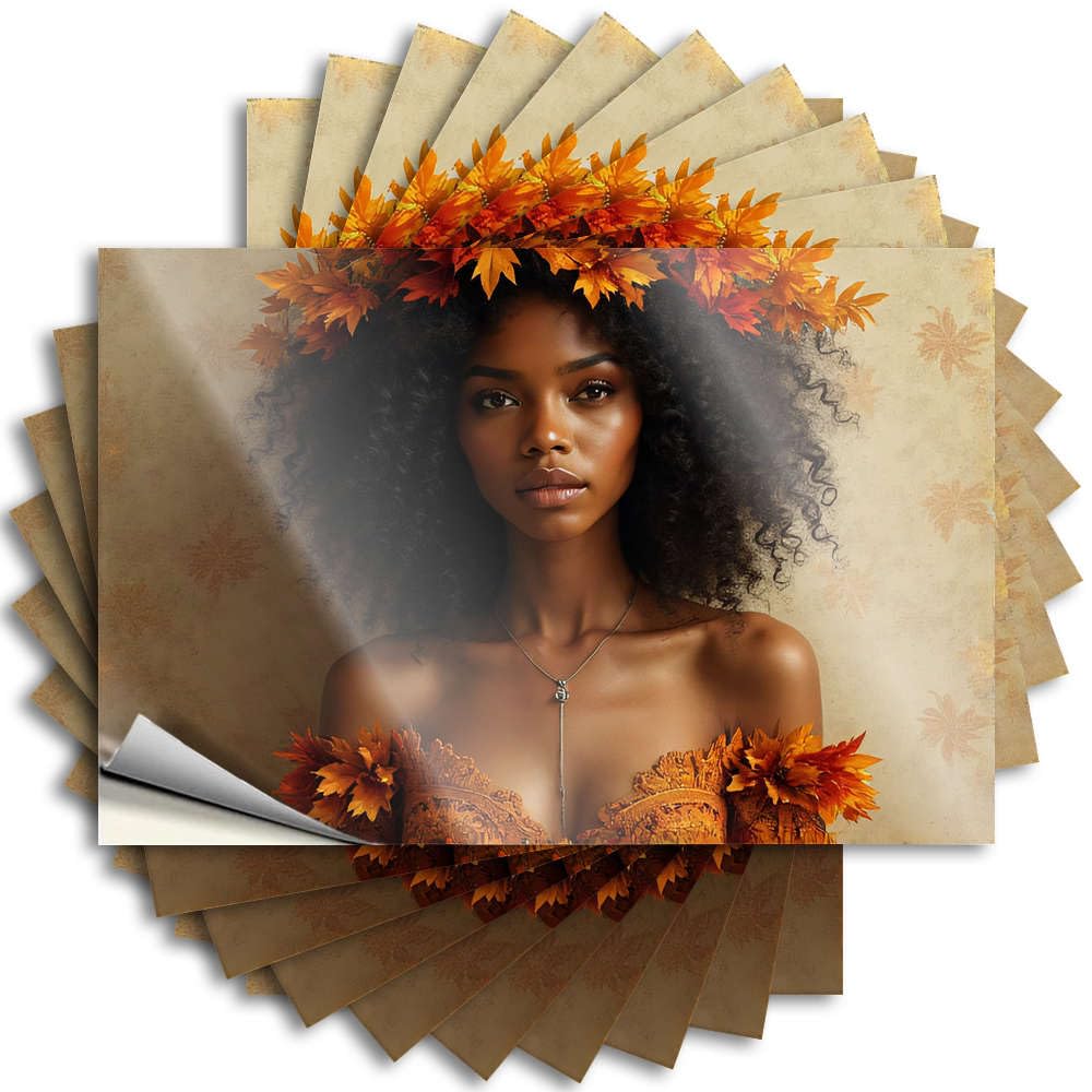 Fzfn Colour Badass, Lettering Sticker Bottle Autumn Leaves Adorn Her, Nature's Crown She Wears | Mold Beauty Room Decor(8X12cm)
