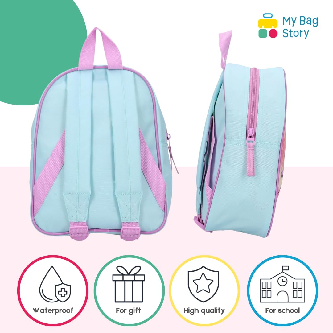 mybagstory | Plecak dla dzieci | Mały tornister szkolny dla przedszkola i szkoły podstawowej od 5 lat | Regulowane ramiączka | Pomysły na prezent | Wymiary 29 x 22 x 9 cm, Stitch - różowy/niebieski