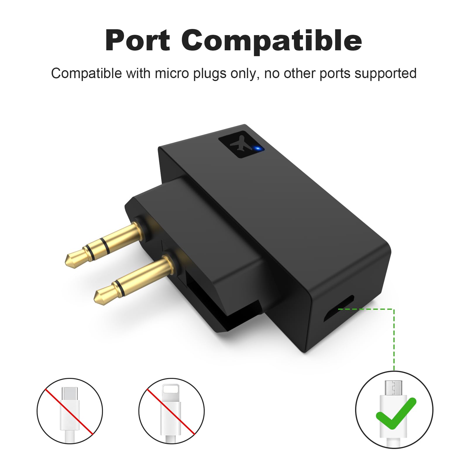 Amazon.com: Hizsoaor Airplane Flight Headphone Adapter Bluetooth