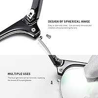 Vista 61 de Lentes Aomaste con bloqueo de luz azul, retro, con semi montura, UV400, lentes transparentes para computadora, unisex