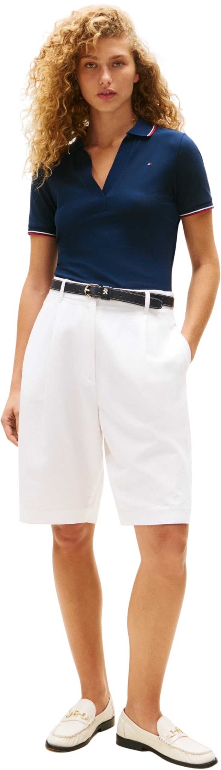 Tommy Hilfiger Polo Manches Courtes Femme 1985 Slim Pique Slim Fit