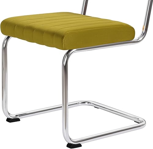 Miniatura 8 de Juego de 2 sillas de comedor modernas de mediados de siglo, sillas de comedor de ratán con respaldo de caña y patas de metal, sillas de cocina