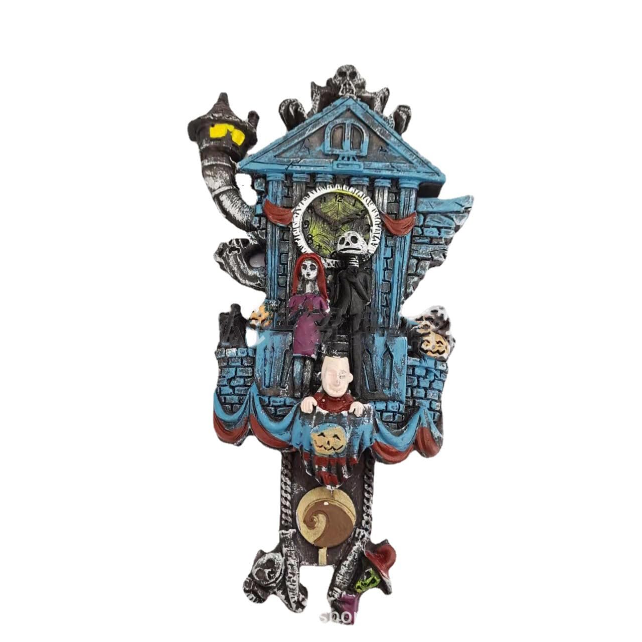 Halloween Forest House Decoration Resin Halloween Cuckoo Clock Hanging Decor for Halloween Party Decoration