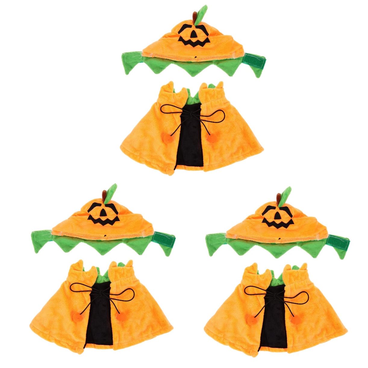 POPETPOP 3 Set Mantello Per Animali Domestici Vestiti Di Zucca Per Cani Costume Da Cane Mantello Per Cappello Da Compagnia Animale Domestico a Doppia Faccia Cappello Per Gatto Peluche