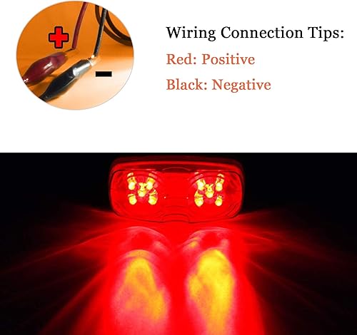 Miniatura 4 de NPAUTO 10 luces laterales rojas de doble diana con 10 luces LED de liquidación para remolque, ojos de tigre, para camión, caravana, barco, caravana,