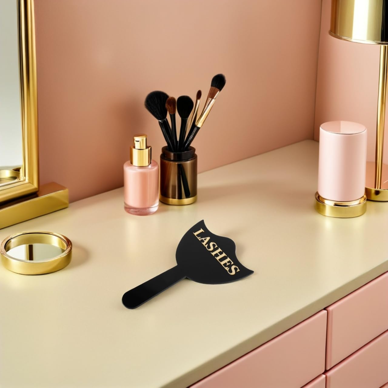 Gatuida Miroir à Cils pour Extensions de Cils, Miroir portatif en Acrylique, Compact et idéal pour Les Voyages et la Coiffure.