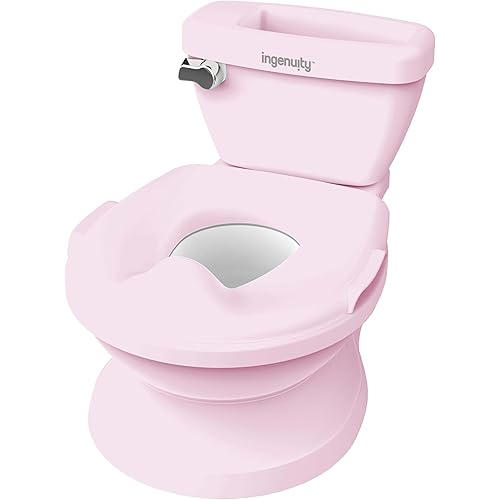 Ingenuity My Size Potty Pro in Pink, Infant Potty Training Toilet, Lifelike Flushing Sound, for Ages 18 Months, Up to 50 Pounds